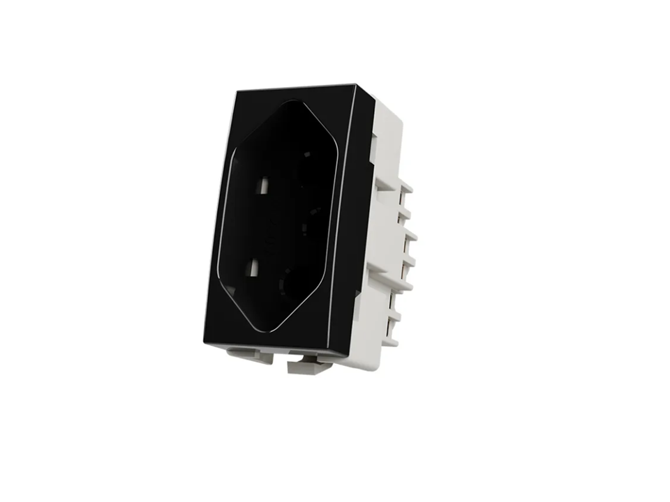 Módulo Tomada 2P+T 20A PT Ebony Linha Sleek Margirius PA016820