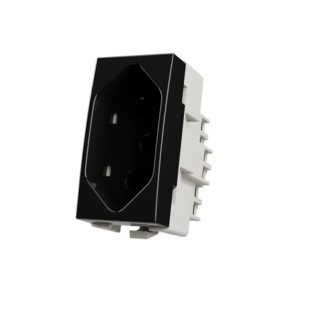 Módulo Tomada 2P+T 10A PT Ebony Linha Sleek Margirius PA016818