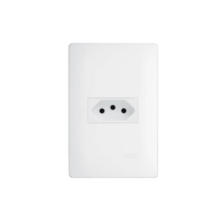 Placa e Suporte com 1 Tomada 2P+T 20A 250V~ Branco Linha Habitat Fame 2098