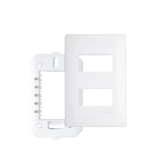 Placa 4" x 2" com Suporte - 2 Módulos Horizontais Branco Linha Habitat Fame 3636