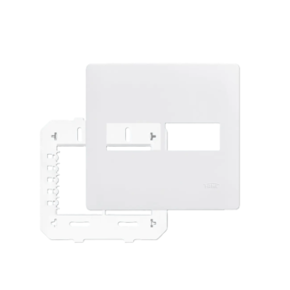Placa 4" x 4" com Suporte - 2 Módulos Horizontais Branco Linha Habitat Fame 3639