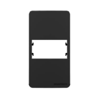Placa + Suporte 3/4" com 1 posto Conduletes Preto Ebony Linha Sleek Margirius PA021880