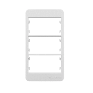 Placa + Suporte 3/4" com 3 postos Conduletes Branco Linha Sleek Margirius PA021844
